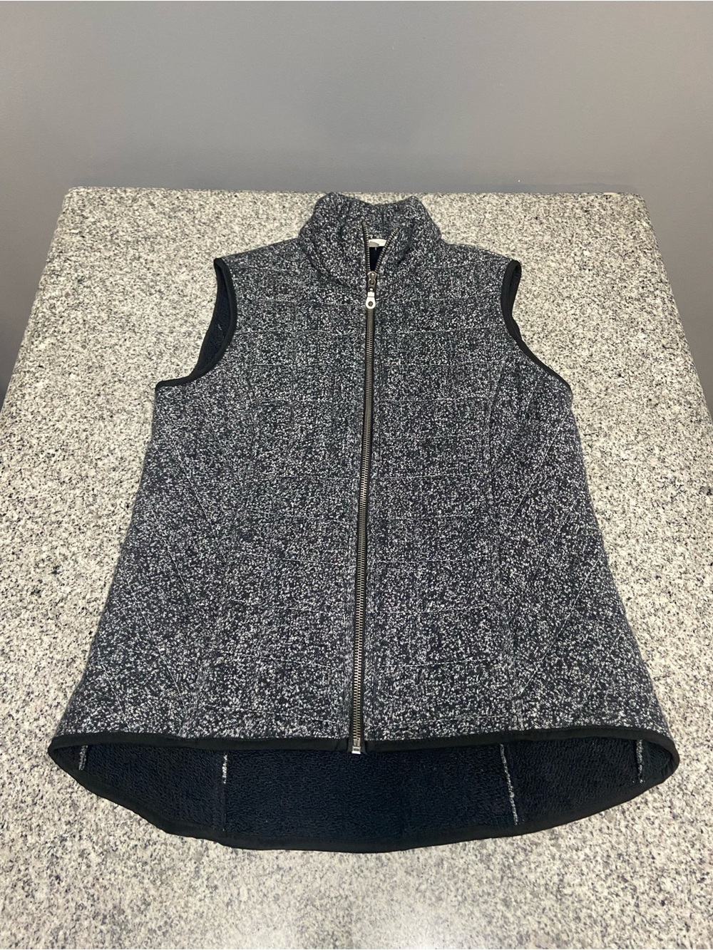 Abercrombie Fleece Vest Womens Small Gray Quilted Fleece Full Zip With Pockets